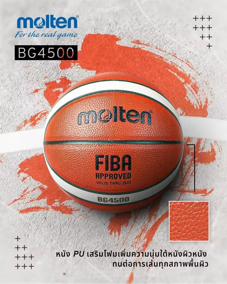 Molten BG4500 BG5000 Series 2-Tone PU Composite Basketball, Size 7,6,5